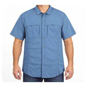 REI Shirt Men Large Blue Fishing Hunting Vented Short Sleeve Pocket